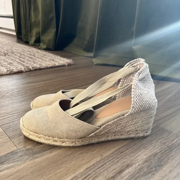 Castaner Beige Espadrille Wedges - Picture 4 of 7